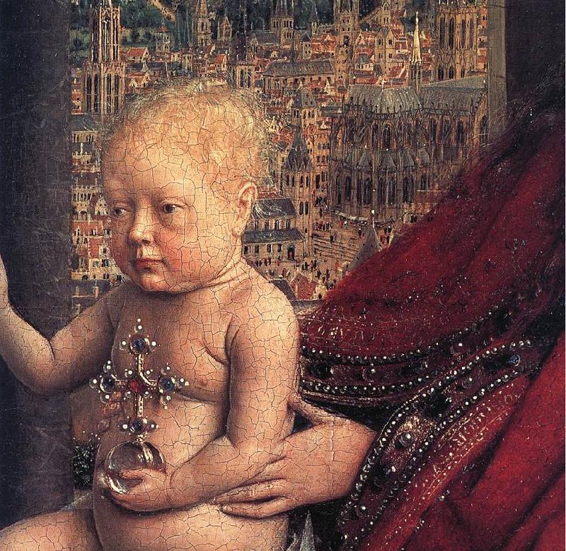 EYCK, Jan van The Virgin of Chancellor Rolin (detail) ds